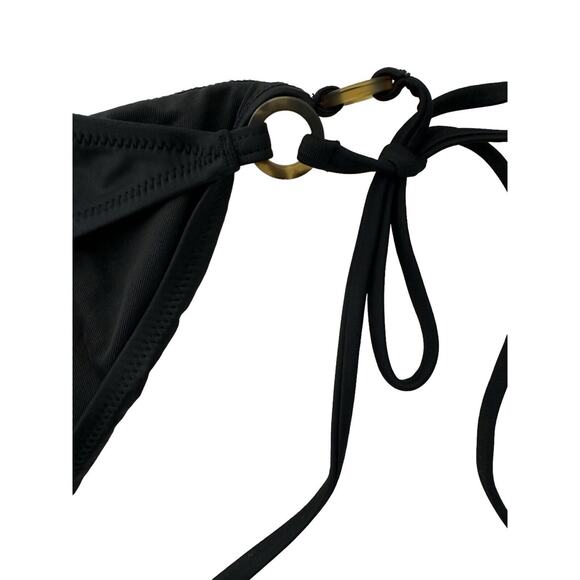 NWT J Crew Womems O Ring Curved Waist String Bikini Bottom XXL Cheeky Black - Picture 3 of 9